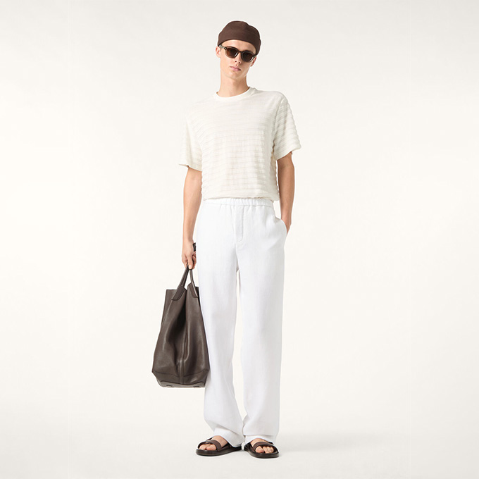 loro piana 26ss marlyn linen wide leg trousers